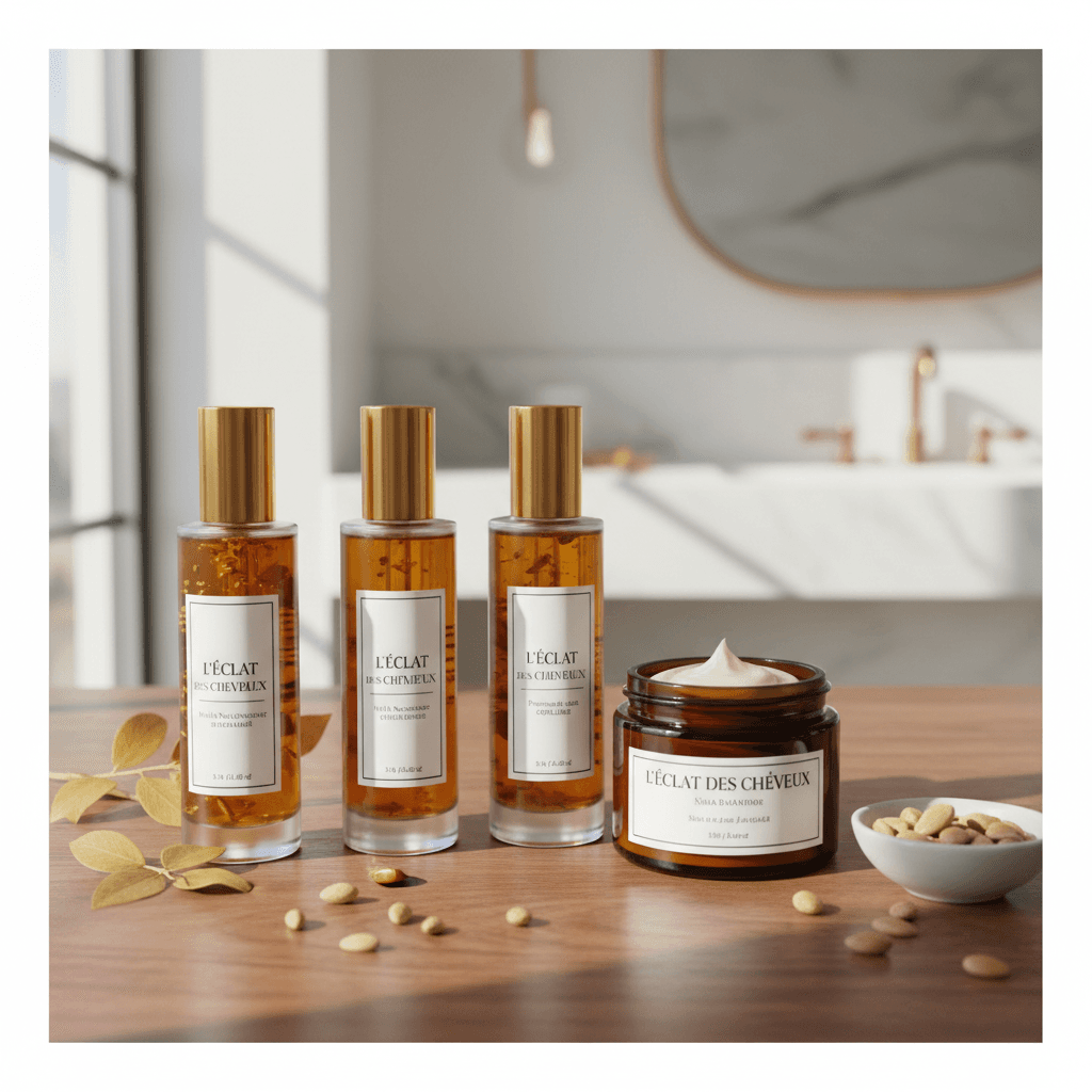 Island Roots gift set with hair grease and oils on display